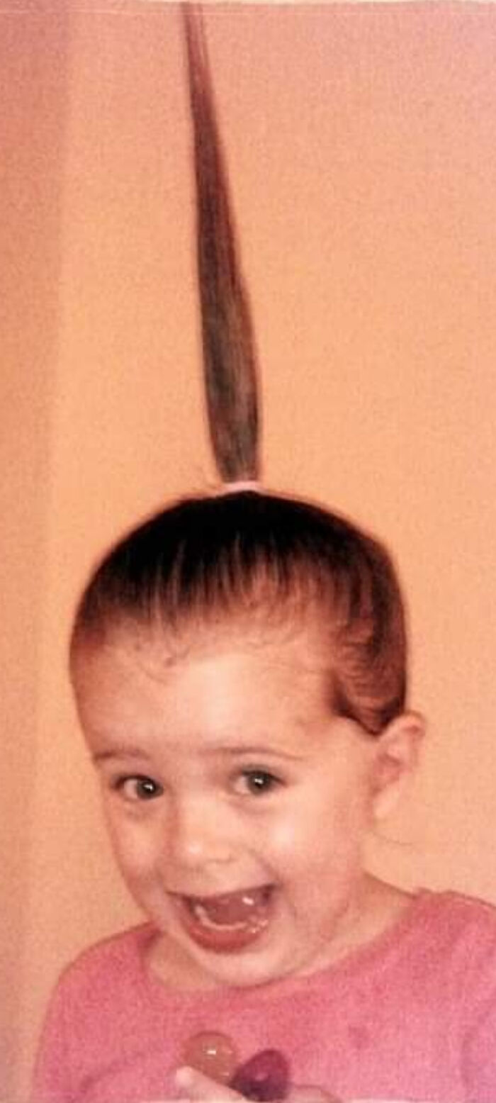 My Mom Wet And Hairsprayed My Hair For A Silly Picture But I Thought My Hair Was Going To Be Like That Forever And Started Crying