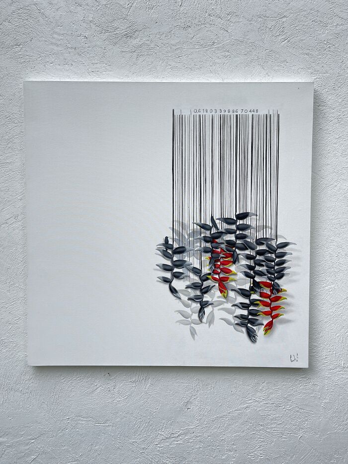From Barcodes To Trees: My Unique Paintings That Merge Opposite Concepts (27 Pics)