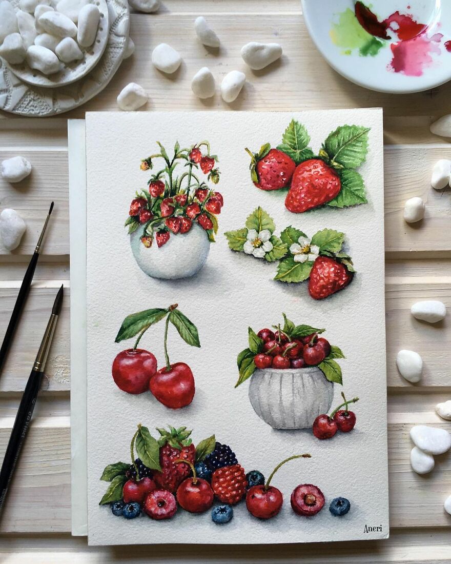 This Artist Patiently Paints Drawings, Turning Them Into Works Of Art