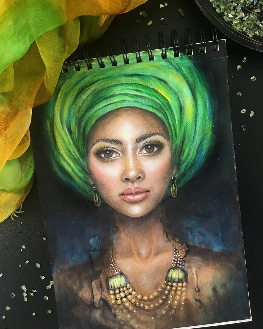 This Artist Patiently Paints Drawings, Turning Them Into Works Of Art