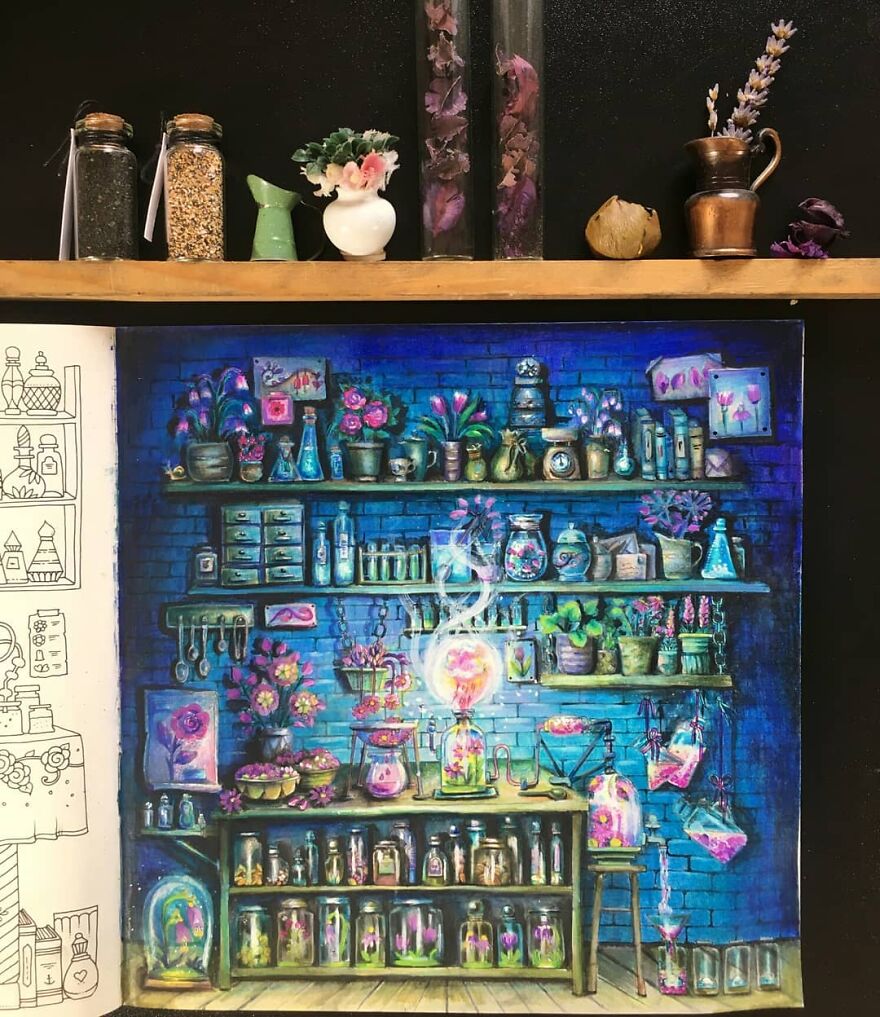 This Artist Patiently Paints Drawings, Turning Them Into Works Of Art