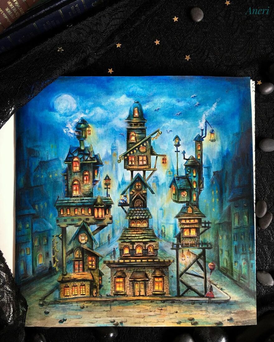 This Artist Patiently Paints Drawings, Turning Them Into Works Of Art