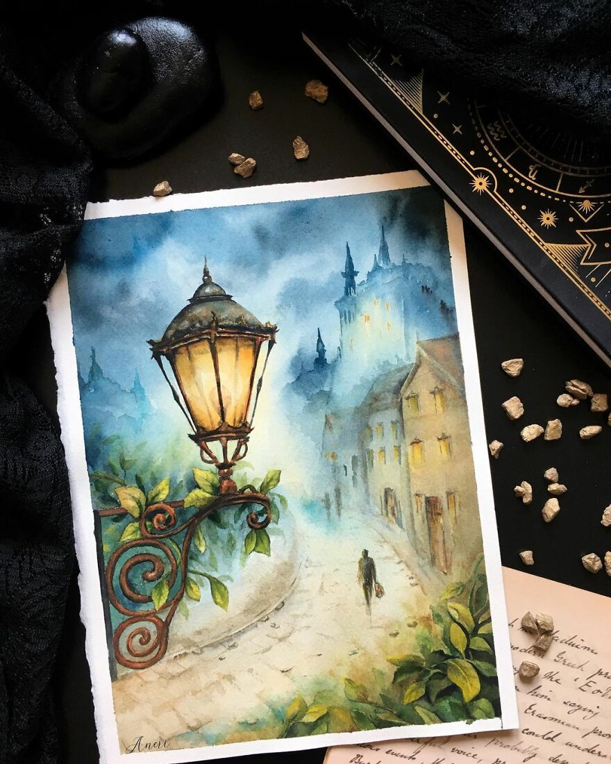 This Artist Patiently Paints Drawings, Turning Them Into Works Of Art