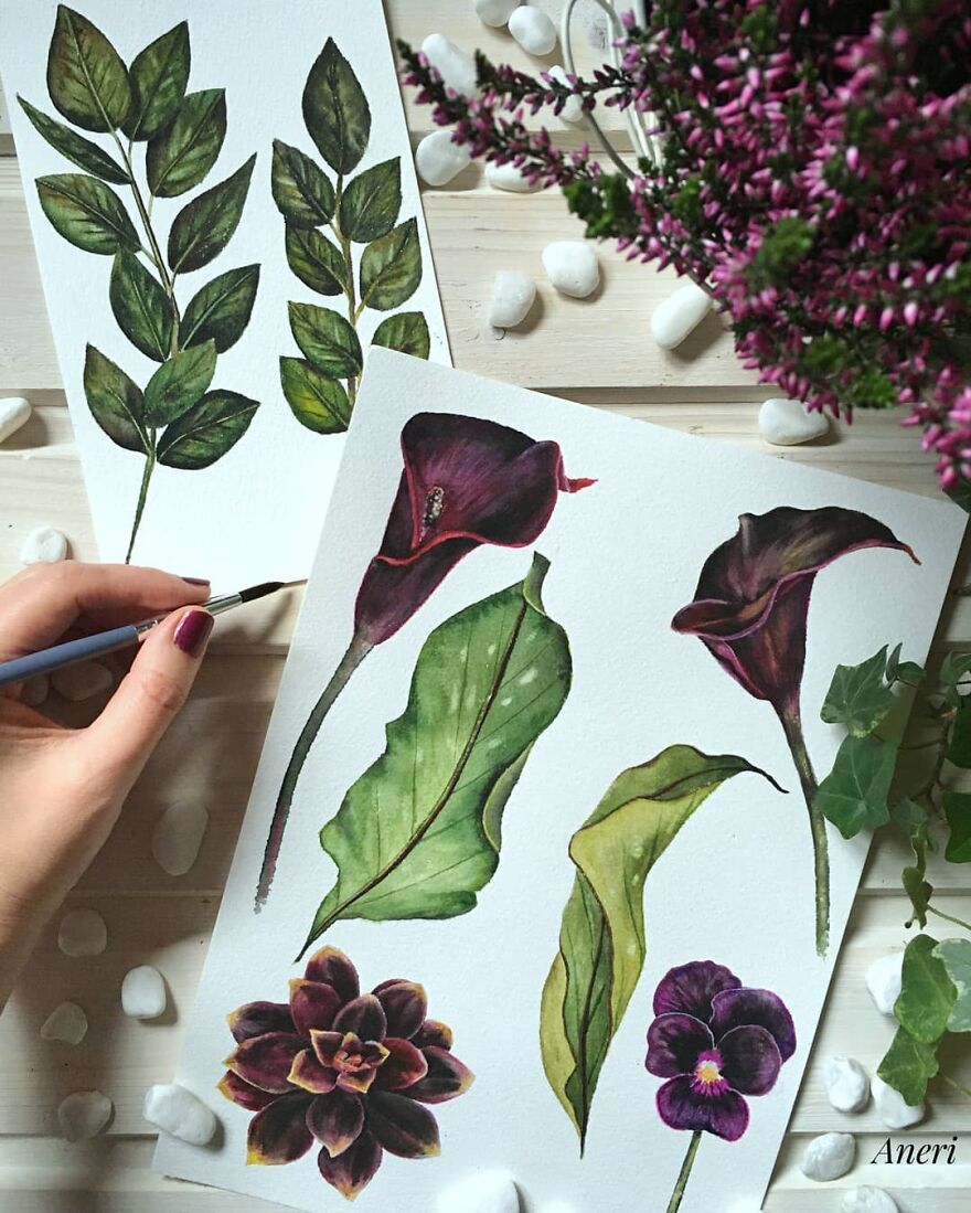 This Artist Patiently Paints Drawings, Turning Them Into Works Of Art