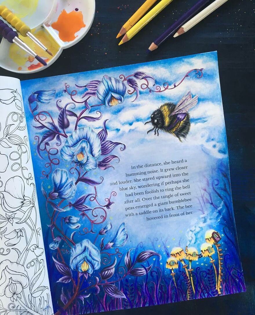 This Artist Patiently Paints Drawings, Turning Them Into Works Of Art