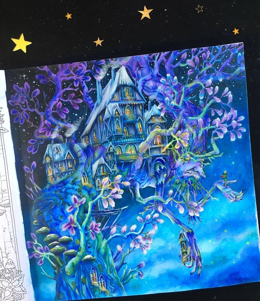 This Artist Patiently Paints Drawings, Turning Them Into Works Of Art