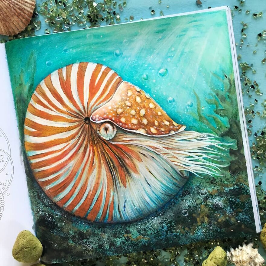 This Artist Patiently Paints Drawings, Turning Them Into Works Of Art