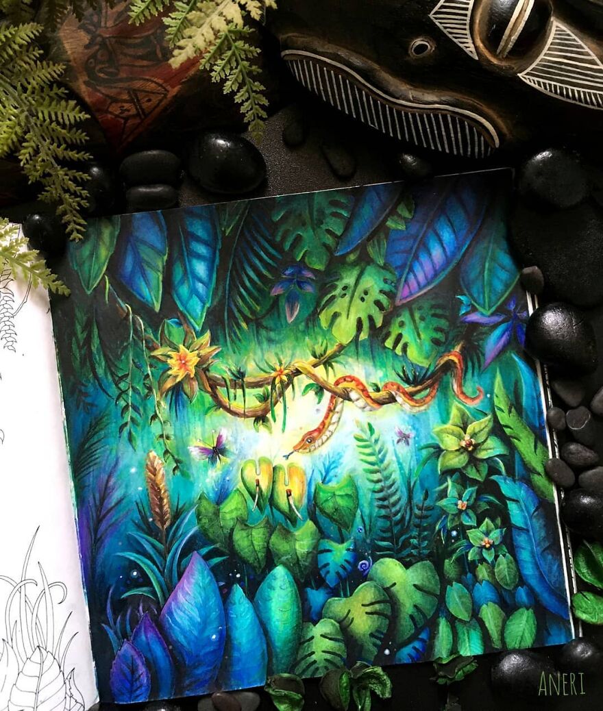 This Artist Patiently Paints Drawings, Turning Them Into Works Of Art