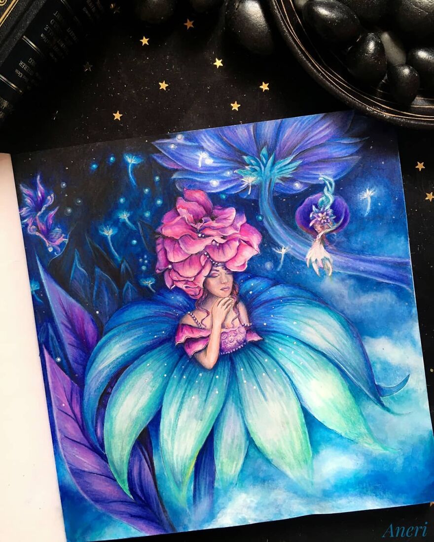 This Artist Patiently Paints Drawings, Turning Them Into Works Of Art