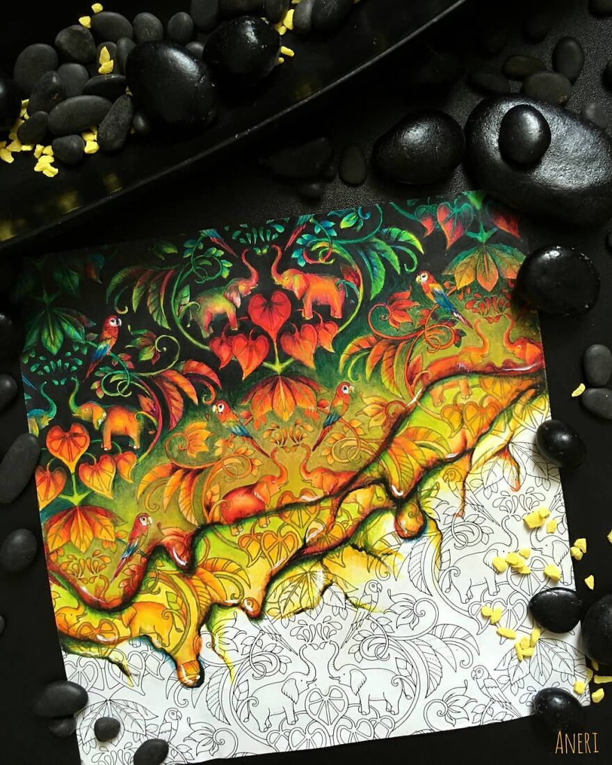 This Artist Patiently Paints Drawings, Turning Them Into Works Of Art