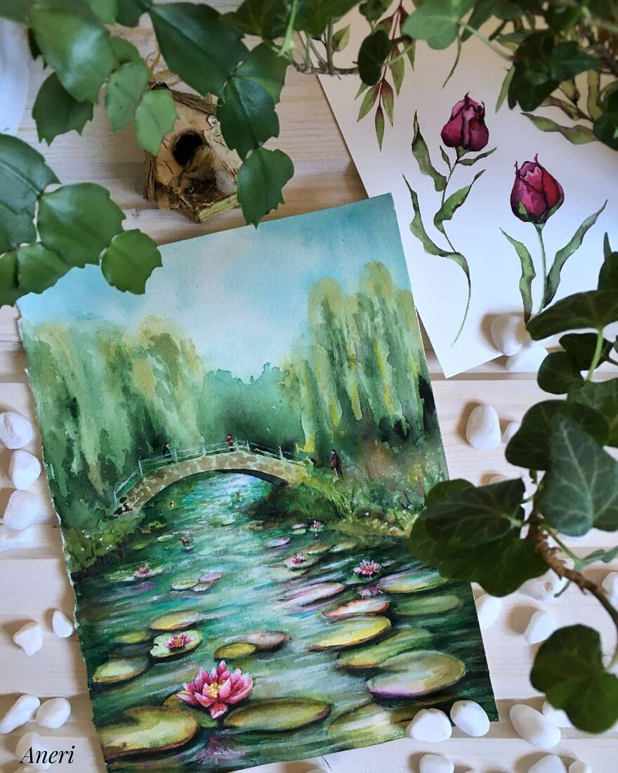 This Artist Patiently Paints Drawings, Turning Them Into Works Of Art