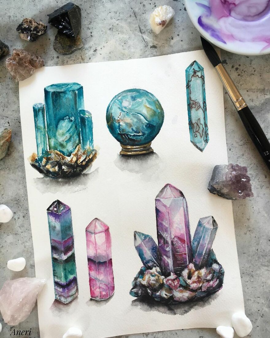 This Artist Patiently Paints Drawings, Turning Them Into Works Of Art