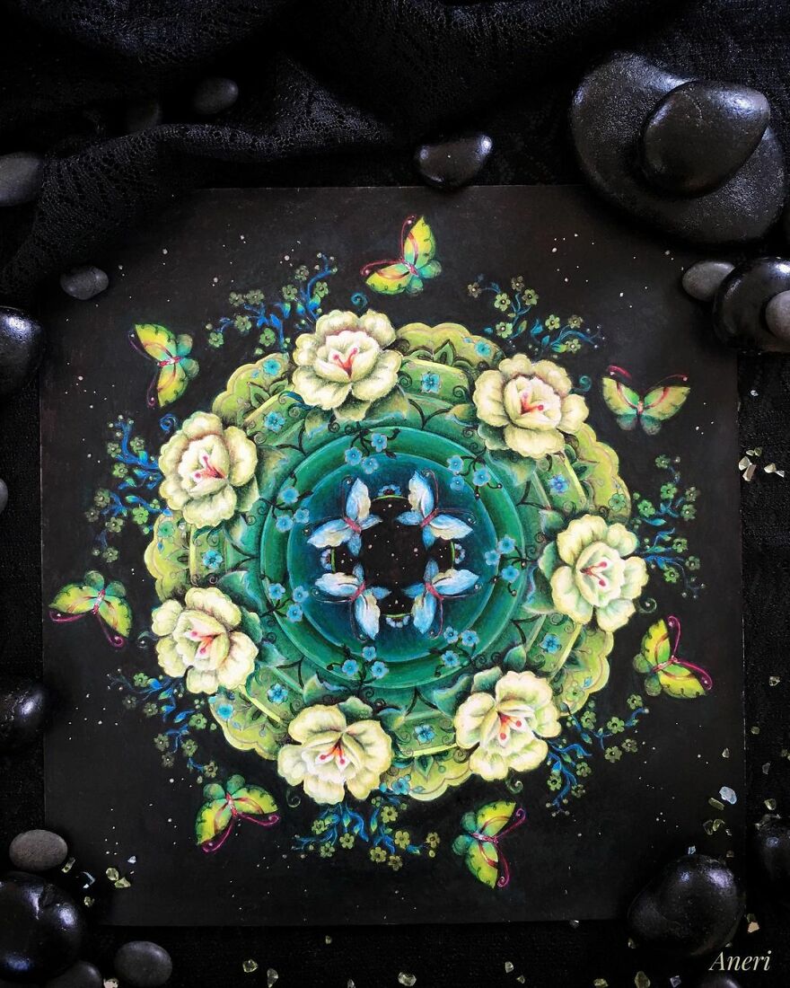 This Artist Patiently Paints Drawings, Turning Them Into Works Of Art