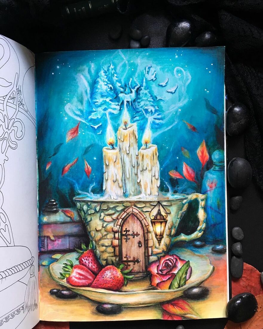 This Artist Patiently Paints Drawings, Turning Them Into Works Of Art