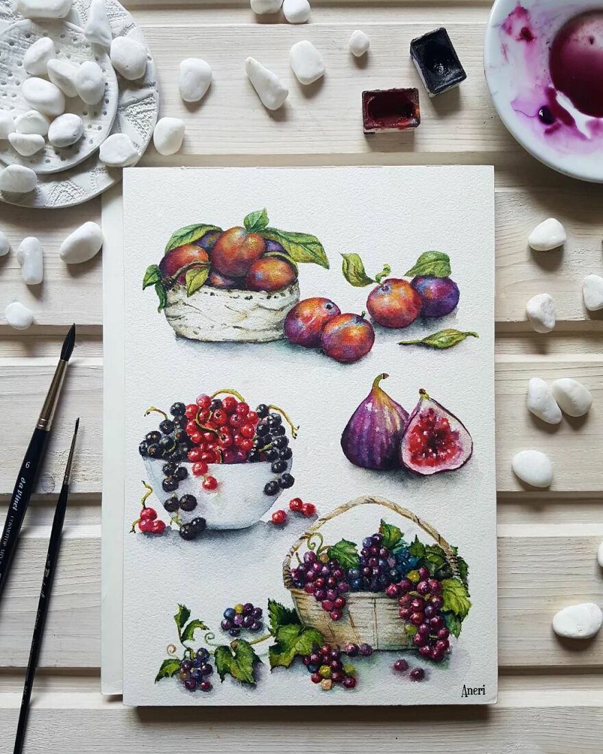 This Artist Patiently Paints Drawings, Turning Them Into Works Of Art