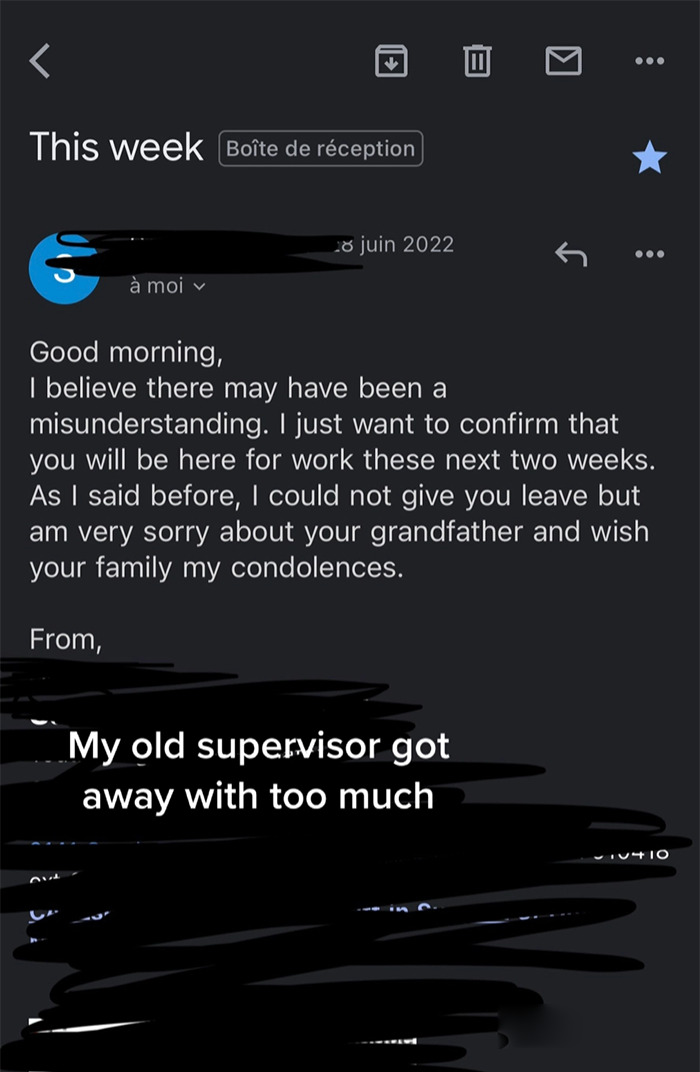 People Online Are Horrified By These Email Screenshots In Which A Story Of A Boss Lying To An Employee That They Were Fired Unfolds