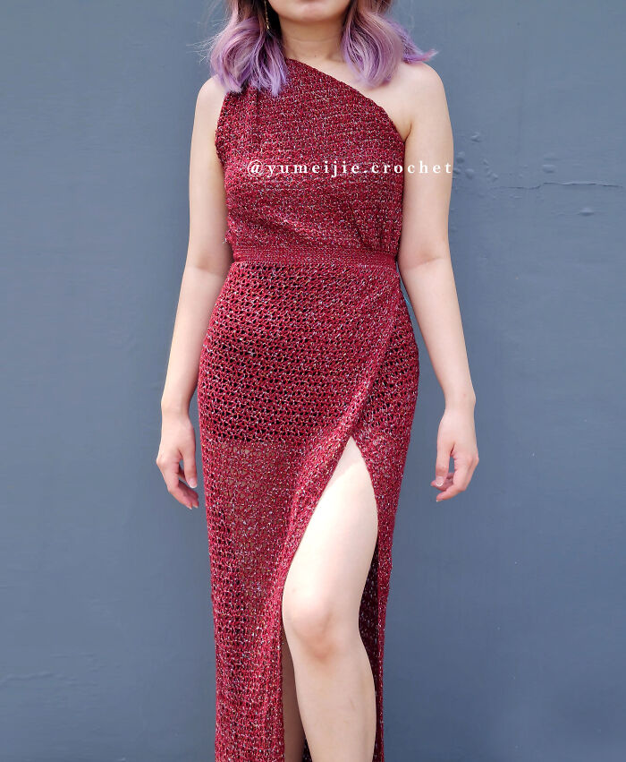 I Designed And Crocheted A Floor Length Dress For My Friend's Wedding