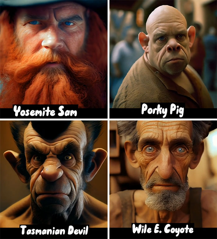 Asking AI To Show "Looney Tunes" Characters As Humans