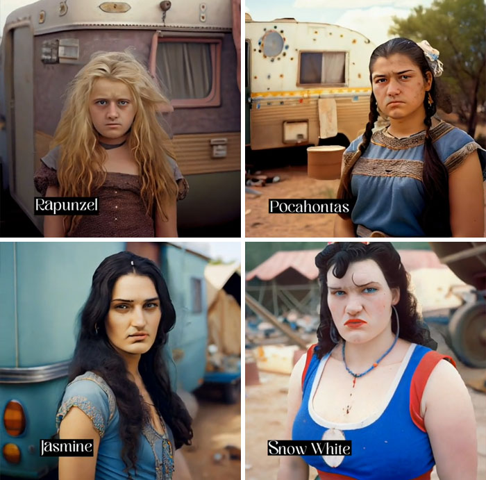 Asking AI To Show Disney Princesses Living In A Trailer Park