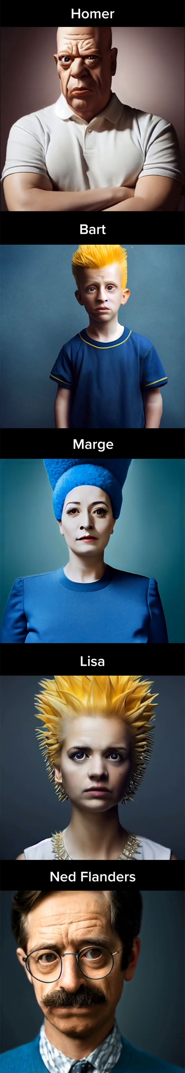 Asking AI To Show "The Simpsons" As Real People