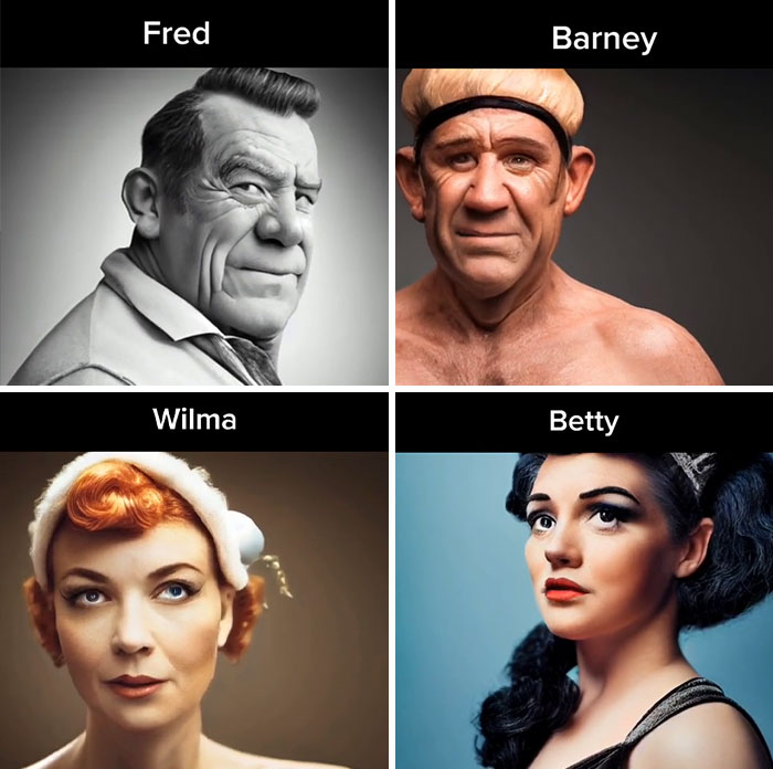 Asking AI To Show "Flintstones" As Real People