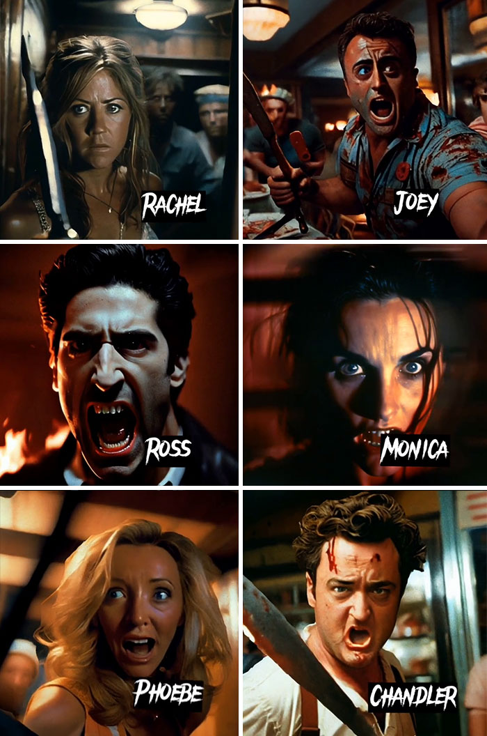 Asking AI To Show "Friends" Cast In Classic Horror Movies