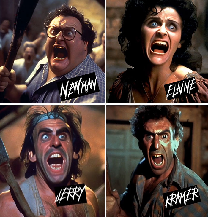 Asking AI To Show "Seinfeld" Cast In 80's Horror Movie