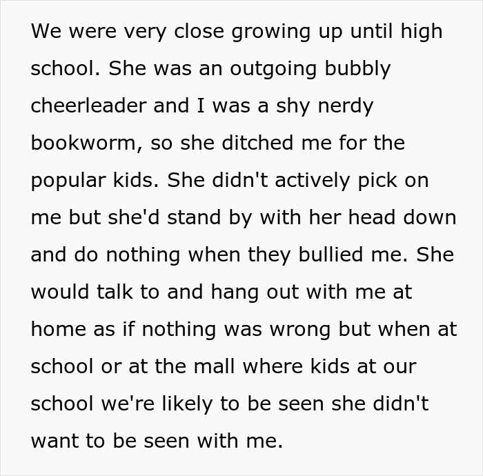"I Had To Be In Therapy For Years Because Of Her": Woman Gets Told Off By Family For Not Wanting Her Twin Sister To Be Her Bridesmaid "I Had To Be In Therapy For Years Because Of Her": Woman Gets Told Off By Family For Not Wanting Her Twin Sister To Be Her Bridesmaid