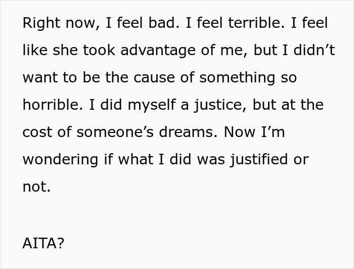 &ldquo;[Am I The Jerk] For Snitching And Causing My Friend To Lose Her Scholarship/Dream College Acceptance?&rdquo;