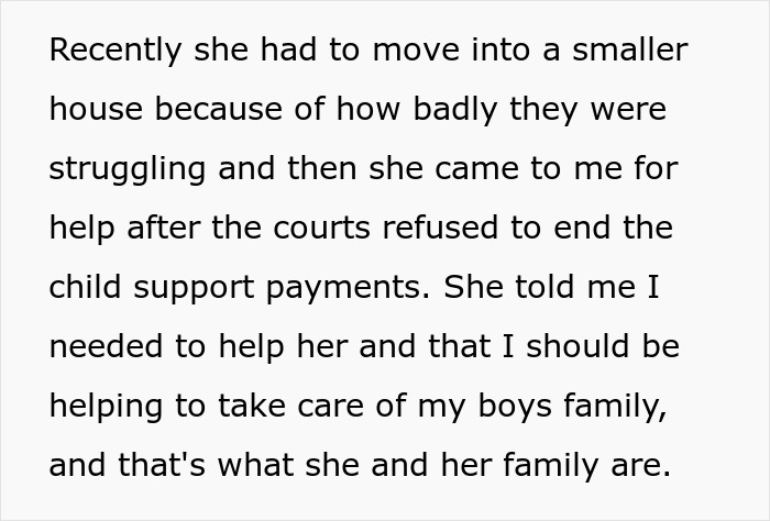 &ldquo;AITA For Telling My Ex-Wife I Don&rsquo;t Care If She And Her Family Starve, That I Am Just Responsible For Our Sons?&rdquo;