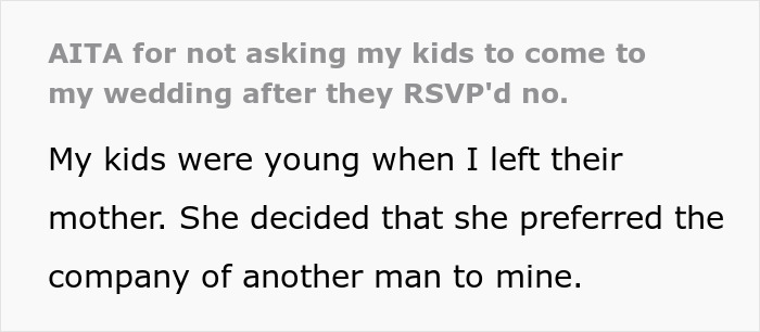 &ldquo;[Am I The Jerk] For Not Asking My Kids To Come To My Wedding After They RSVP&rsquo;d No?&rdquo;