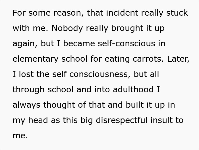Person Shares How They Held A Grudge Against A Bully For Calling Them "Carrot Boy" Only To Embarrass Themself 29 Years Later At A Class Reunion