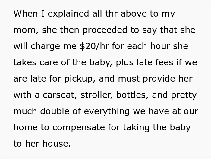 Retired Mom Refuses To Babysit Daughter's Newborn For Free, Daughter Turns To The Internet For Support But Gets A Reality Check Instead Retired Mom Refuses To Babysit Daughter's Newborn For Free, Daughter Turns To The Internet For Support But Gets A Reality Check Instead
