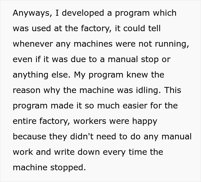 "The Factory Chief Laughed In My Face": Employee Takes Important System They Created With Them When They're Fired "The Factory Chief Laughed In My Face": Employee Takes Important System They Created With Them When They're Fired