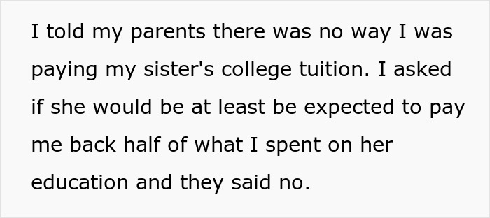 &ldquo;They Then Called Me A Jerk&rdquo;: Person Refuses Parents&rsquo; Request To Pay For Their Sister&rsquo;s College Tuition And Fees