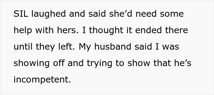 Wife Builds And Sets Up Furniture All By Herself, Husband Has A Problem With Her Taking Credit For It