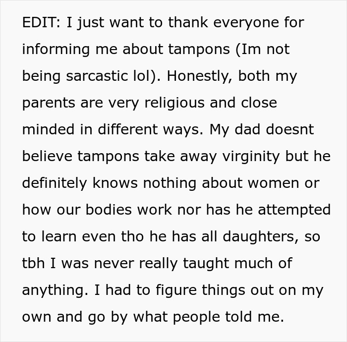 14-Year-Old Wants To Go Swimming During Her Period, So Her Sister Teaches Her How Tampons Work, Christian Mother Goes Ballistic