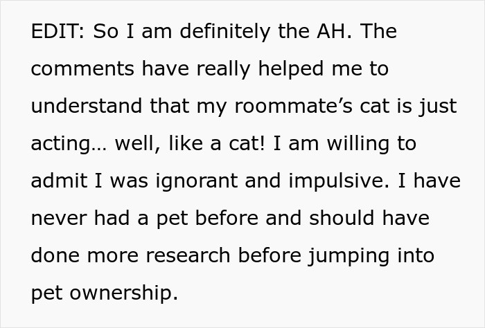 Woman Thinks It's Unfair She Has To Tiptoe Around Roommate's Cat's "Asocial" Needs, Starts A Feud After Adopting Her Own Kitten