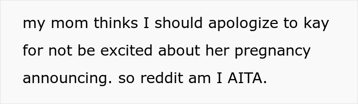 18 Y.O. Asks If She&rsquo;s Wrong For Not Acting Excited When Her Sister Announced Her Fifth Pregnancy