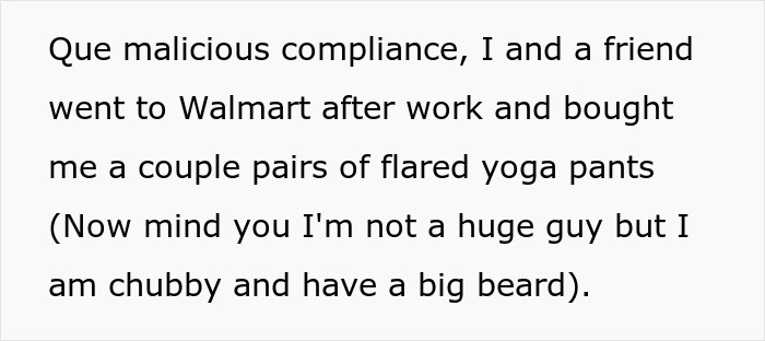 Guy Shows Up Wearing Flared Yoga Pants To Defend His Female Coworkers From New Manager Guy Shows Up Wearing Flared Yoga Pants To Defend His Female Coworkers From New Manager