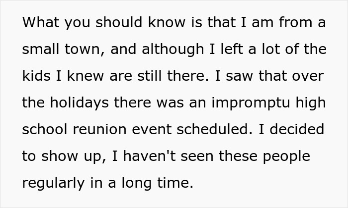 Person Shares How They Held A Grudge Against A Bully For Calling Them "Carrot Boy" Only To Embarrass Themself 29 Years Later At A Class Reunion