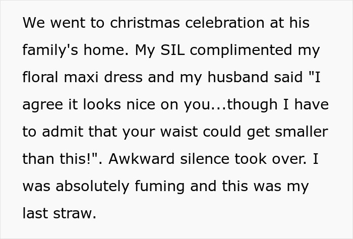 New Mom Is Sick Of Her Spouse Bodyshaming Her, Yells At Him In The Midst Of Family Christmas Gathering, Gets Called A Jerk