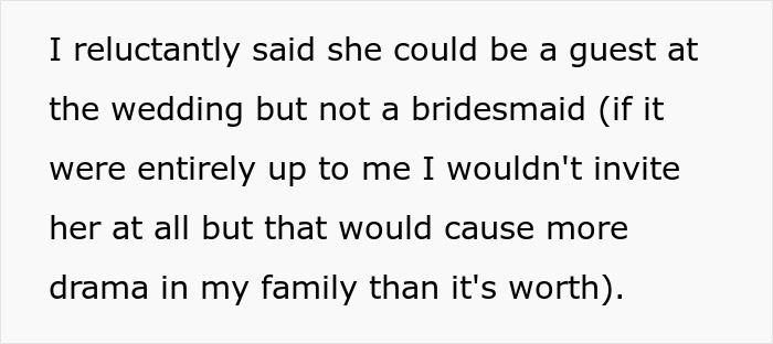 "I Had To Be In Therapy For Years Because Of Her": Woman Gets Told Off By Family For Not Wanting Her Twin Sister To Be Her Bridesmaid "I Had To Be In Therapy For Years Because Of Her": Woman Gets Told Off By Family For Not Wanting Her Twin Sister To Be Her Bridesmaid