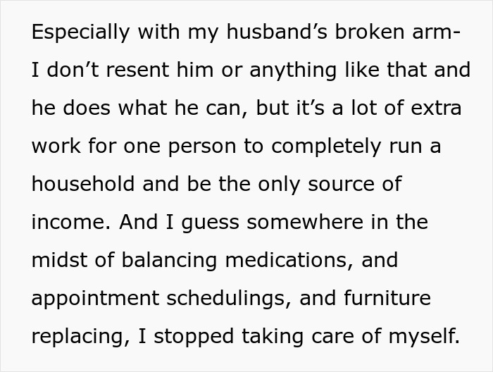 Husband &ldquo;Forces&rdquo; His Wife To Take Care Of Herself By Making Her Do The Same Things For Herself That She Does For Him