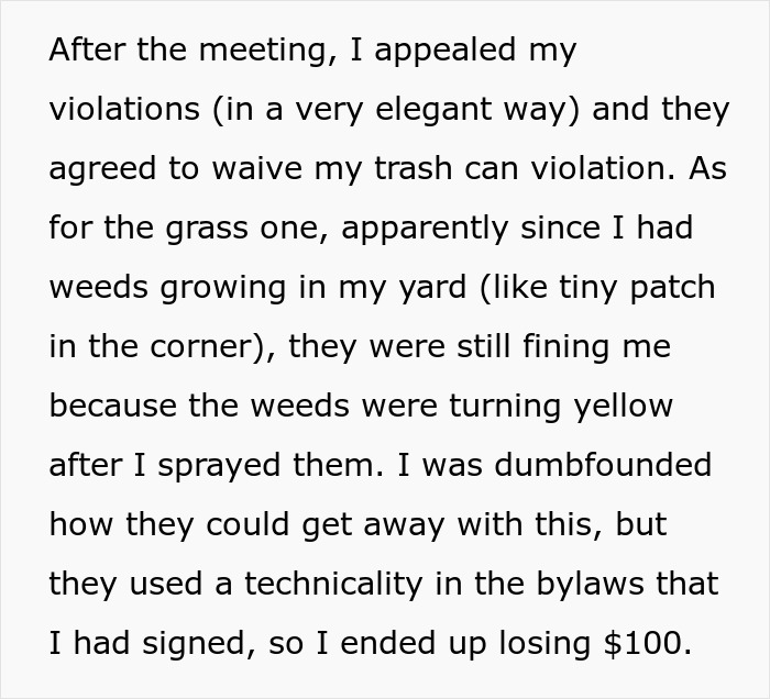 People Are Applauding This Homeowner For Executing The Perfect Plan Against Local HOA After Getting Fined $200 For Ridiculous 'Violations'