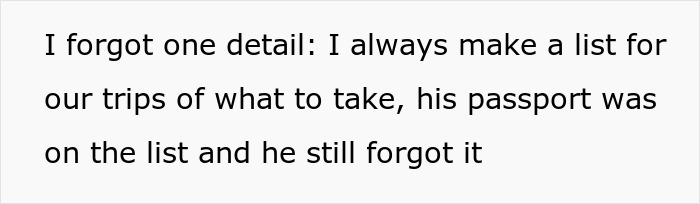 Person Boards Flight Without Their Boyfriend After He Forgets His Passport, Despite Being Reminded, And Blames It On Them