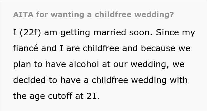 Bride Asks If She's A Jerk To Exclude Her Friend Who's 2 Years Younger From Her "Childfree Wedding", Gets A Reality Check