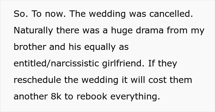 Brother Expects Guests To Pay For His Wedding, Is Shocked And Mad When They Start Dropping Out