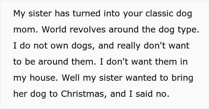 Woman Is Offended Her Dog Wasn't Welcome At Brother's Christmas, Bans His Child From Her New Year's, Goes Livid When The Brother Doesn't Come Woman Is Offended Her Dog Wasn't Welcome At Brother's Christmas, Bans His Child From Her New Year's, Goes Livid When The Brother Doesn't Come