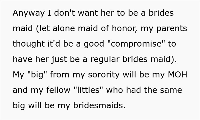 "I Had To Be In Therapy For Years Because Of Her": Woman Gets Told Off By Family For Not Wanting Her Twin Sister To Be Her Bridesmaid "I Had To Be In Therapy For Years Because Of Her": Woman Gets Told Off By Family For Not Wanting Her Twin Sister To Be Her Bridesmaid